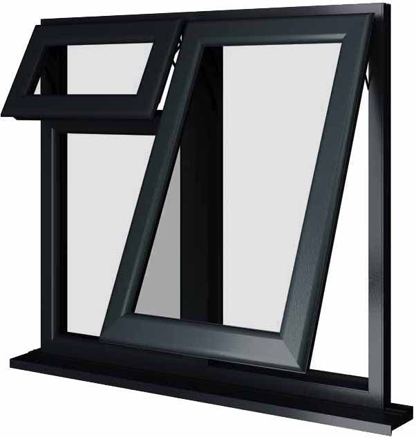 Grey UPVC Window Style 60