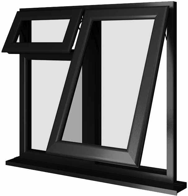 Black UPVC Window Style 60