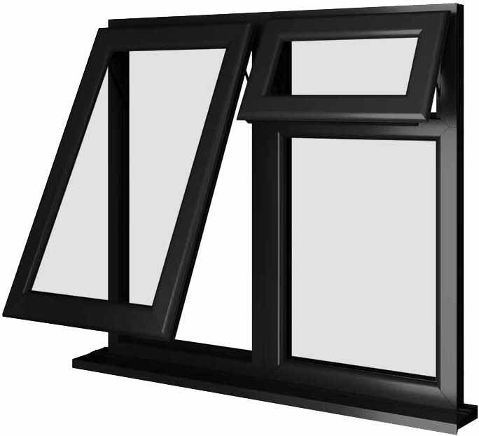 Black UPVC Window Style 61