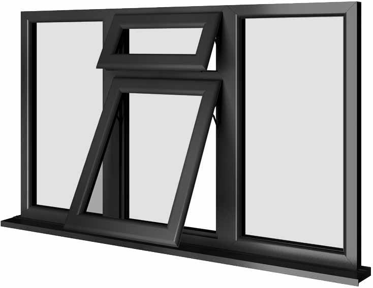 Black UPVC Window Style 62