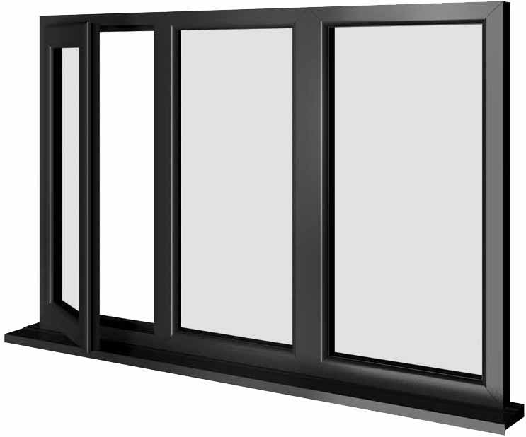 Black UPVC Window Style 63
