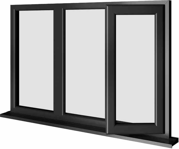 Black UPVC Window Style 64