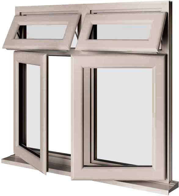 Cream UPVC Window Style 65