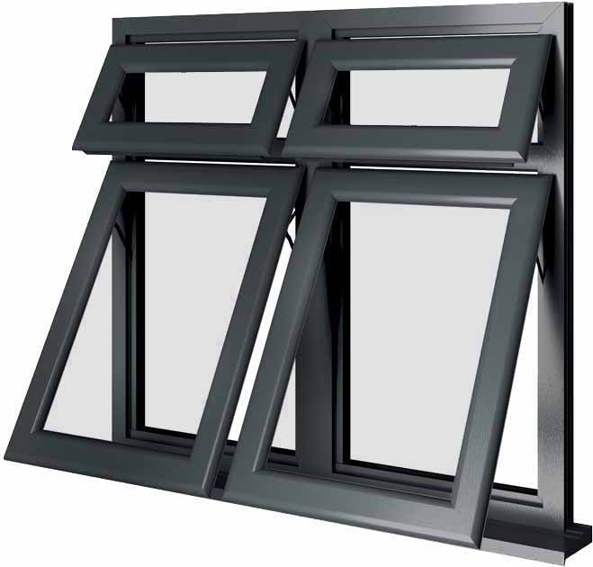 Grey UPVC Window Style 66