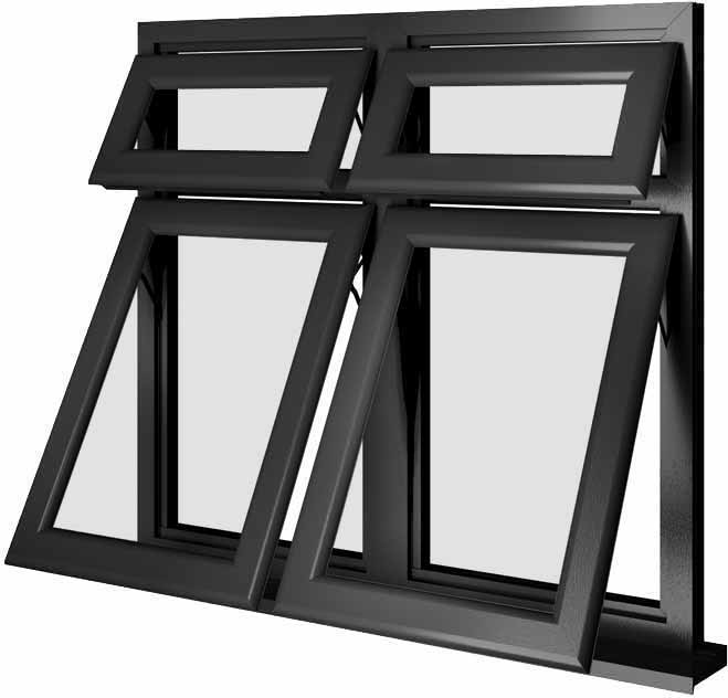 Black UPVC Window Style 66