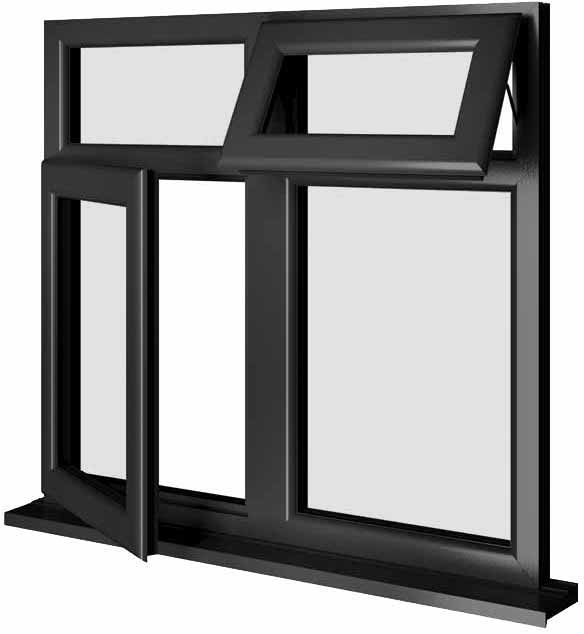 Black UPVC Window Style 67