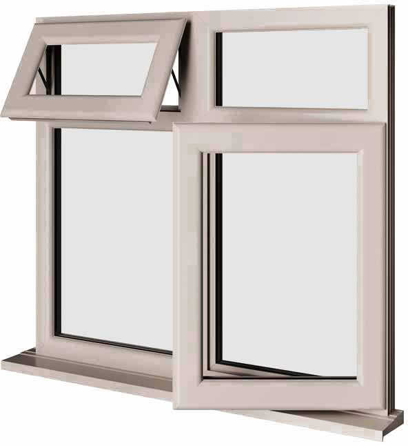 Cream UPVC Window Style 68