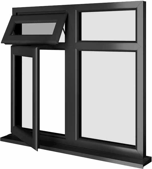 Black UPVC Window Style 69