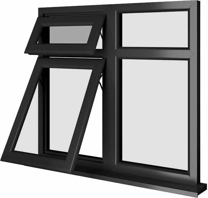 Black UPVC Window Style 71