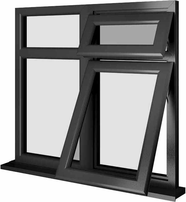 Black UPVC Window Style 72