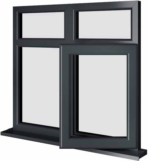 Grey UPVC Window Style 75