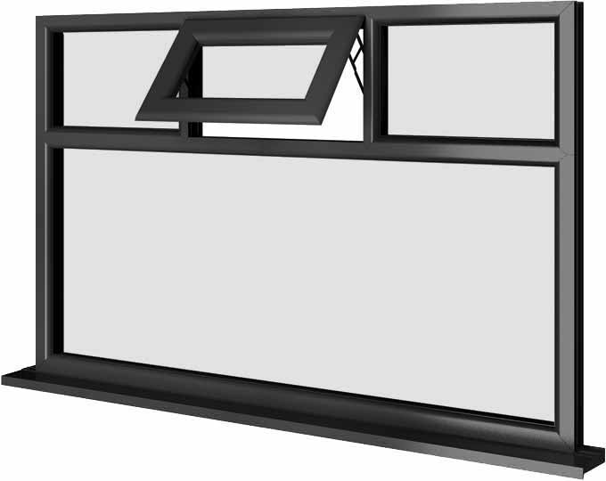 Black UPVC Window Style 76
