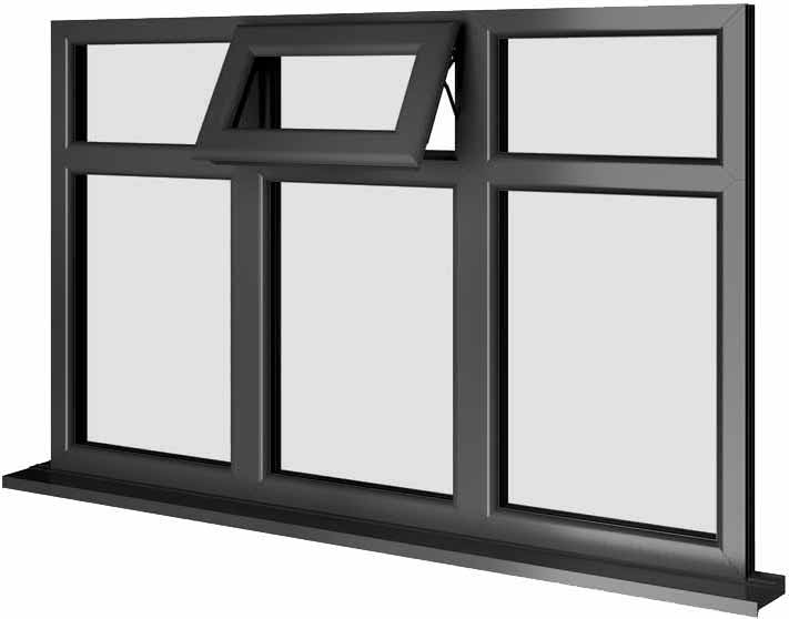 Black UPVC Window Style 78