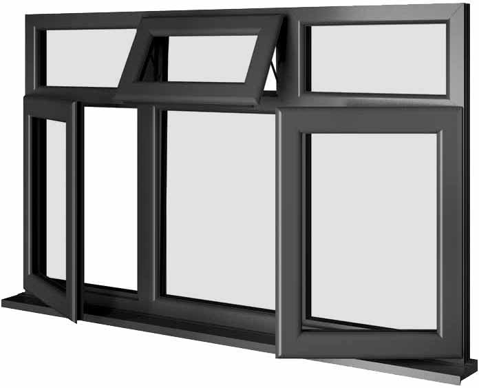 Black UPVC Window Style 79