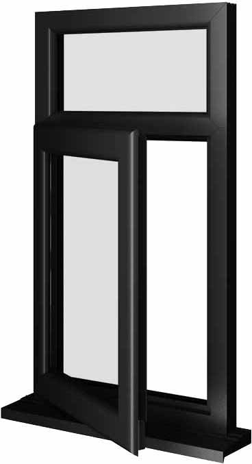 Black UPVC Window Style 8