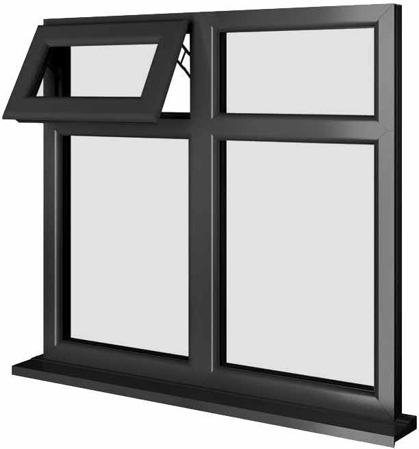 Black UPVC Window Style 80