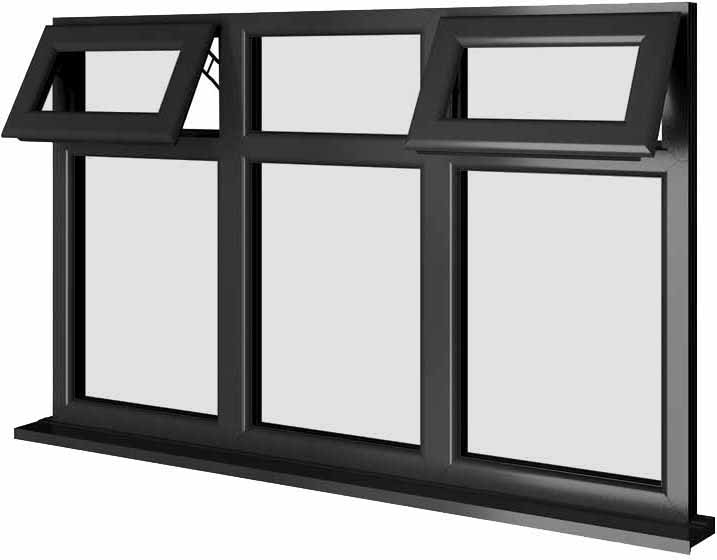 Black UPVC Window Style 82