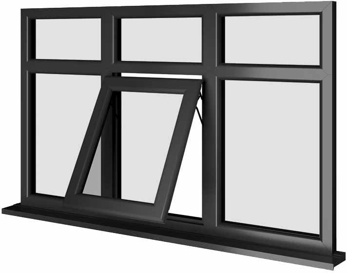 Black UPVC Window Style 83