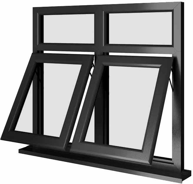 Black UPVC Window Style 84