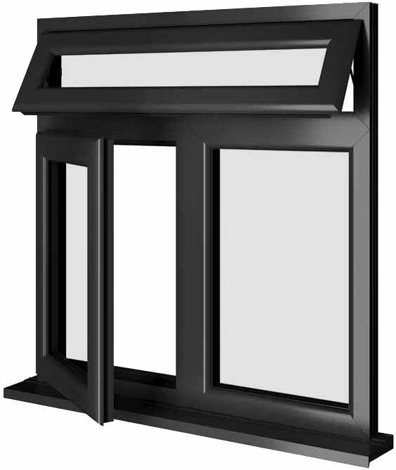 Black UPVC Window Style 85