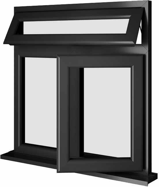 Black UPVC Window Style 86
