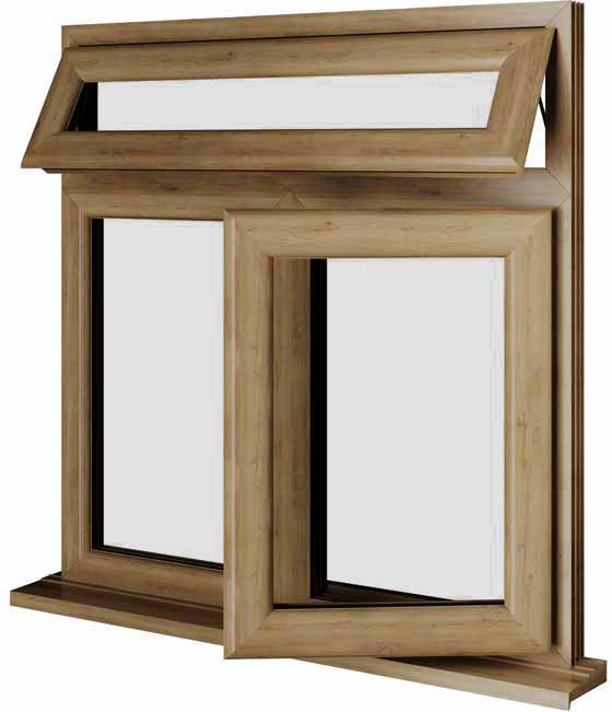 Irish Oak UPVC Window Style 86