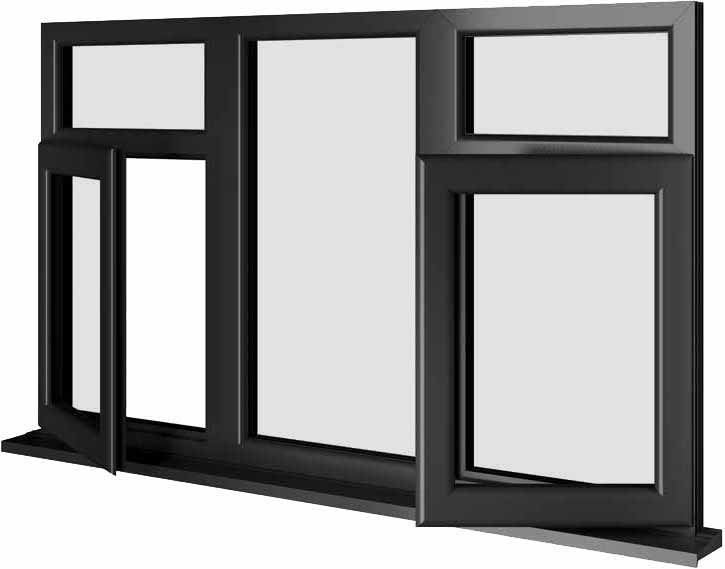 Black UPVC Window Style 87