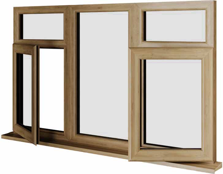 Irish Oak UPVC Window Style 87