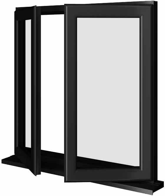 Black UPVC Window Style French