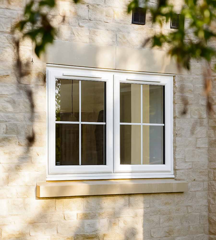 white upvc casement window