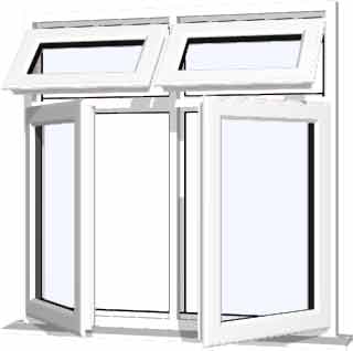 White UPVC Window Style 65